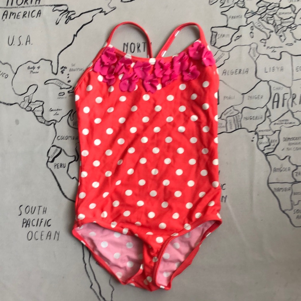 Mini Boden polka dots swimsuit size 18 month 2yr old